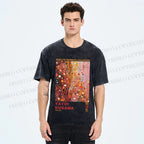 Unisex Yayoi Kusama Pinky Dots Graffiti Printed Washed Tee
