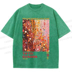 Unisex Yayoi Kusama Pinky Dots Graffiti Printed Washed Tee