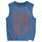 Unisex Yayoi Kusama Dots Graffiti Printed Washed Tank Top