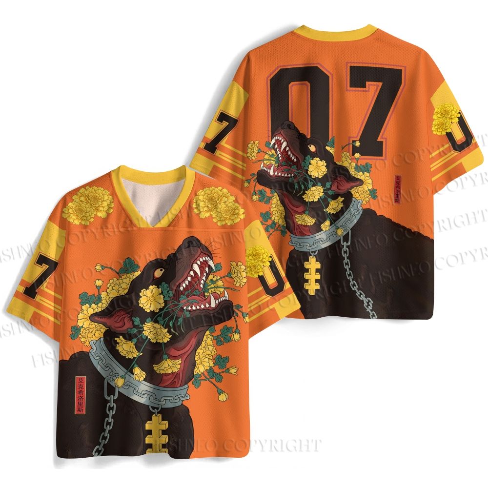 Flowers Black Dog Printed Jersey Shirts