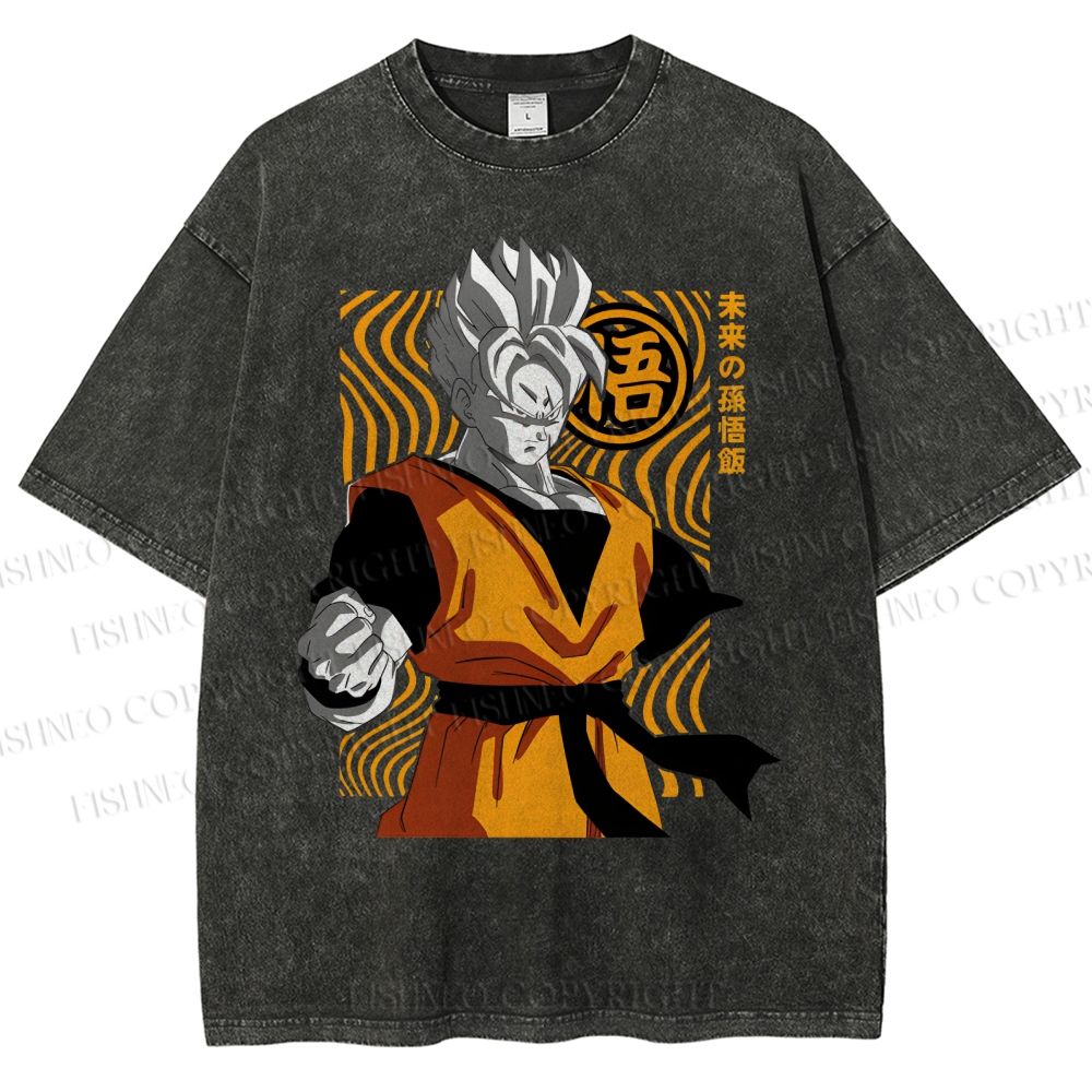 Unisex Dragon Ball Future Gohan Printed Washed Tee