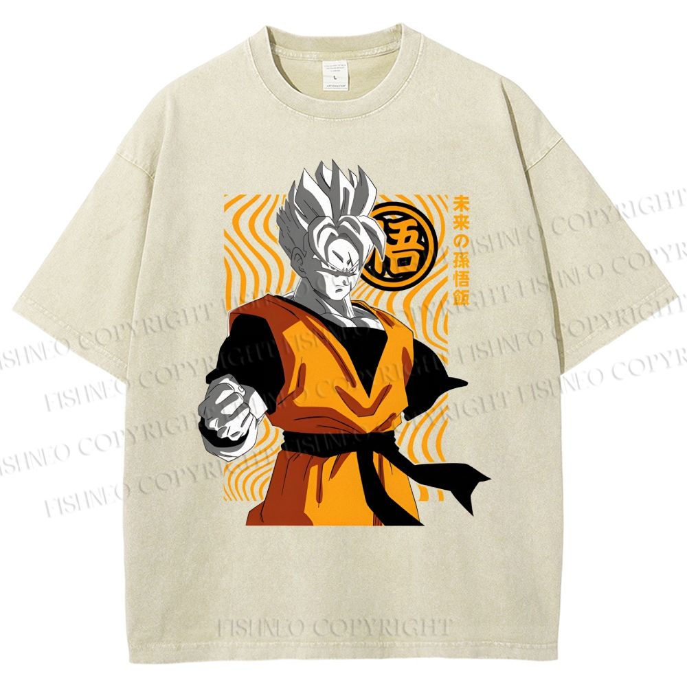 Unisex Dragon Ball Future Gohan Printed Washed Tee