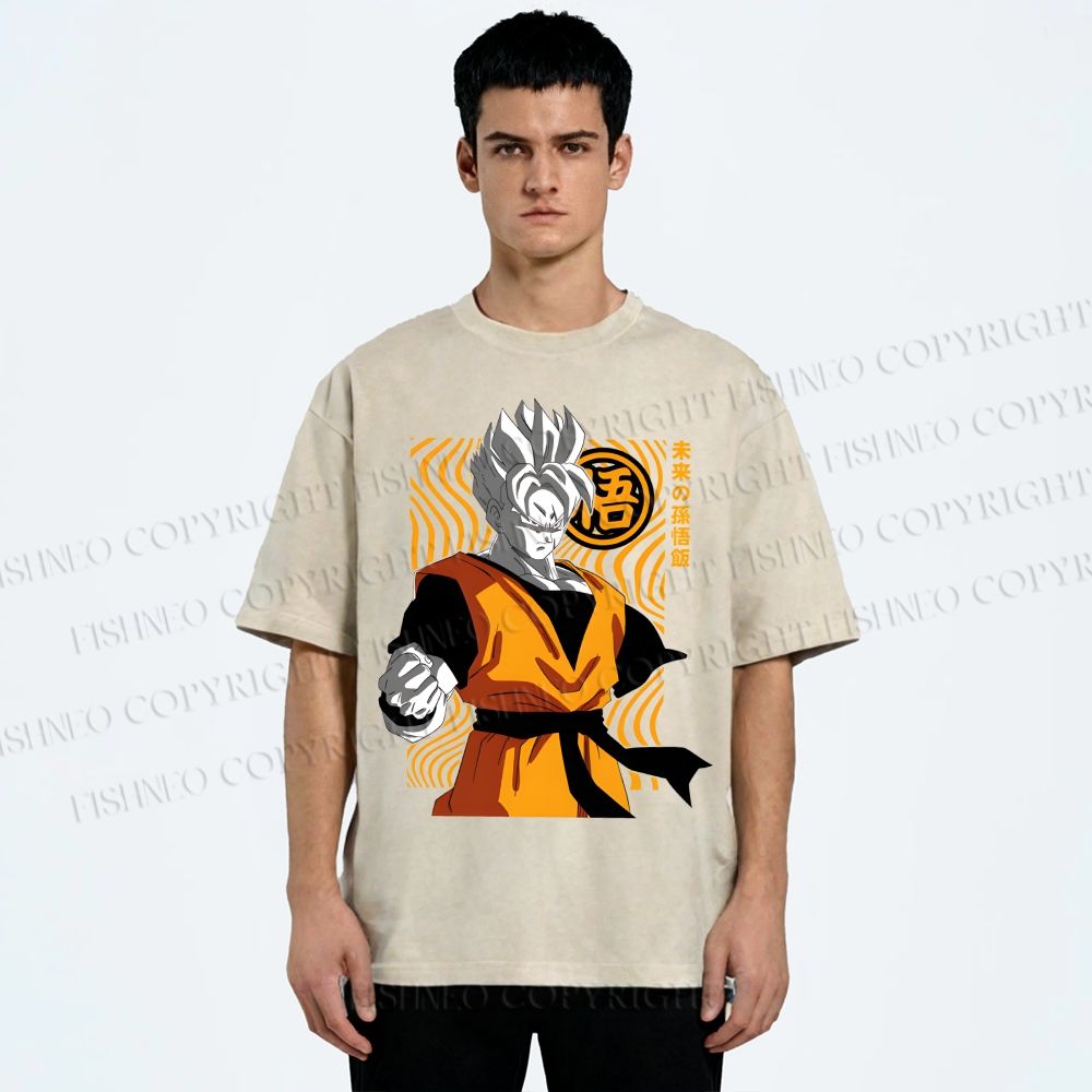 Unisex Dragon Ball Future Gohan Printed Washed Tee