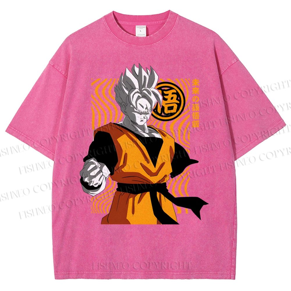 Unisex Dragon Ball Future Gohan Printed Washed Tee