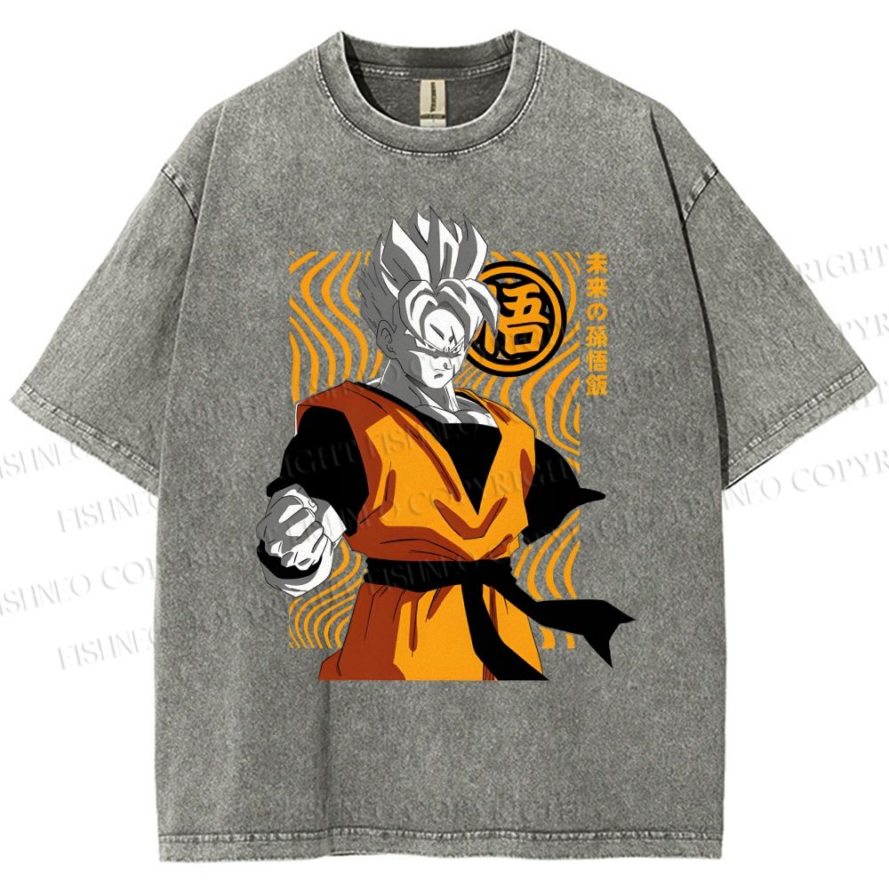 Unisex Dragon Ball Future Gohan Printed Washed Tee