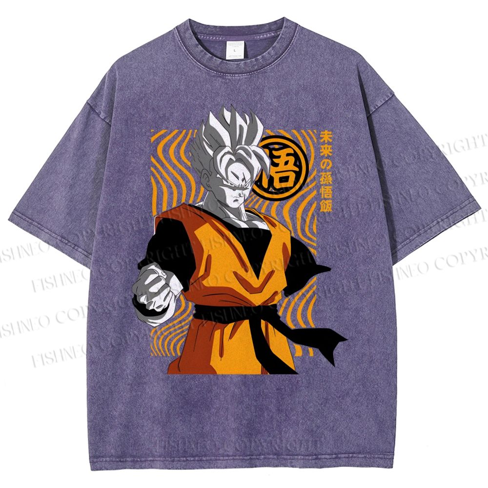 Unisex Dragon Ball Future Gohan Printed Washed Tee