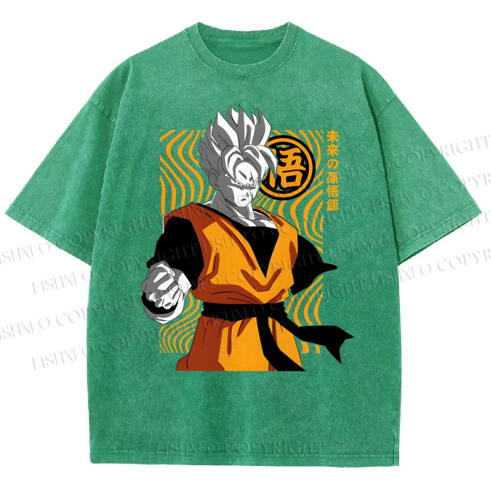 Unisex Dragon Ball Future Gohan Printed Washed Tee