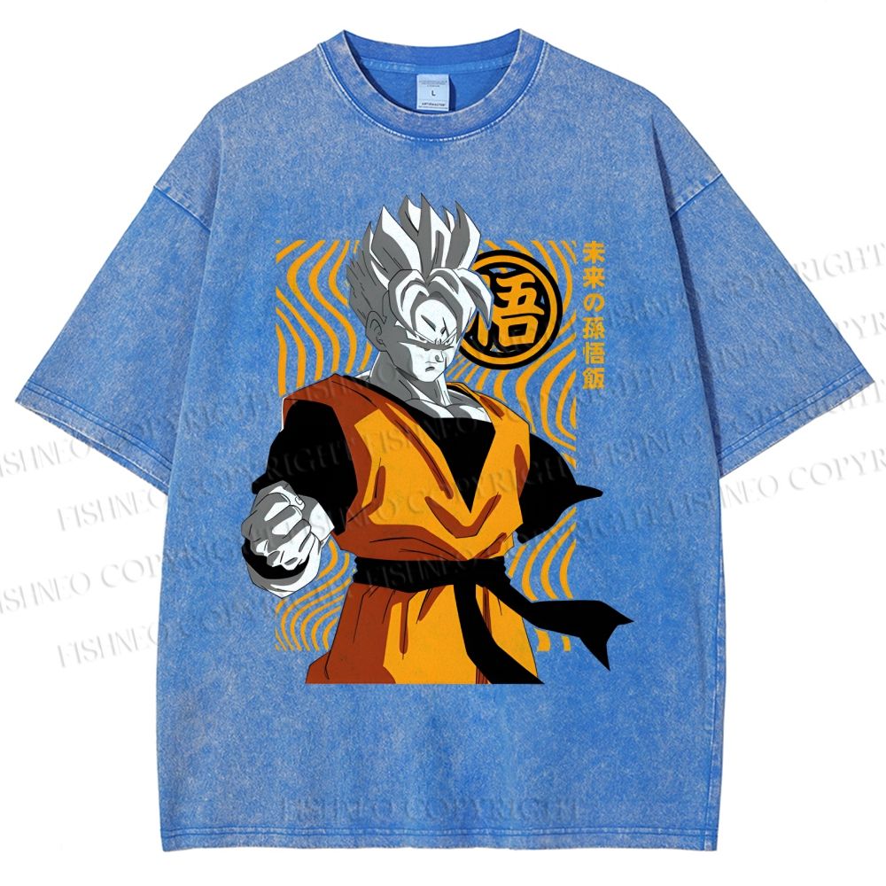 Unisex Dragon Ball Future Gohan Printed Washed Tee