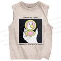 Unisex Silly Goose Printed Washed Tank Top