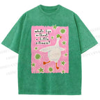 Unisex Silliness Goose Printed Washed Tee