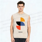 Unisex Bauhaus Geometry Printed Washed Tank Top