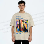 Unisex Yayoi Kusama Flower Cat Printed Washed Tee