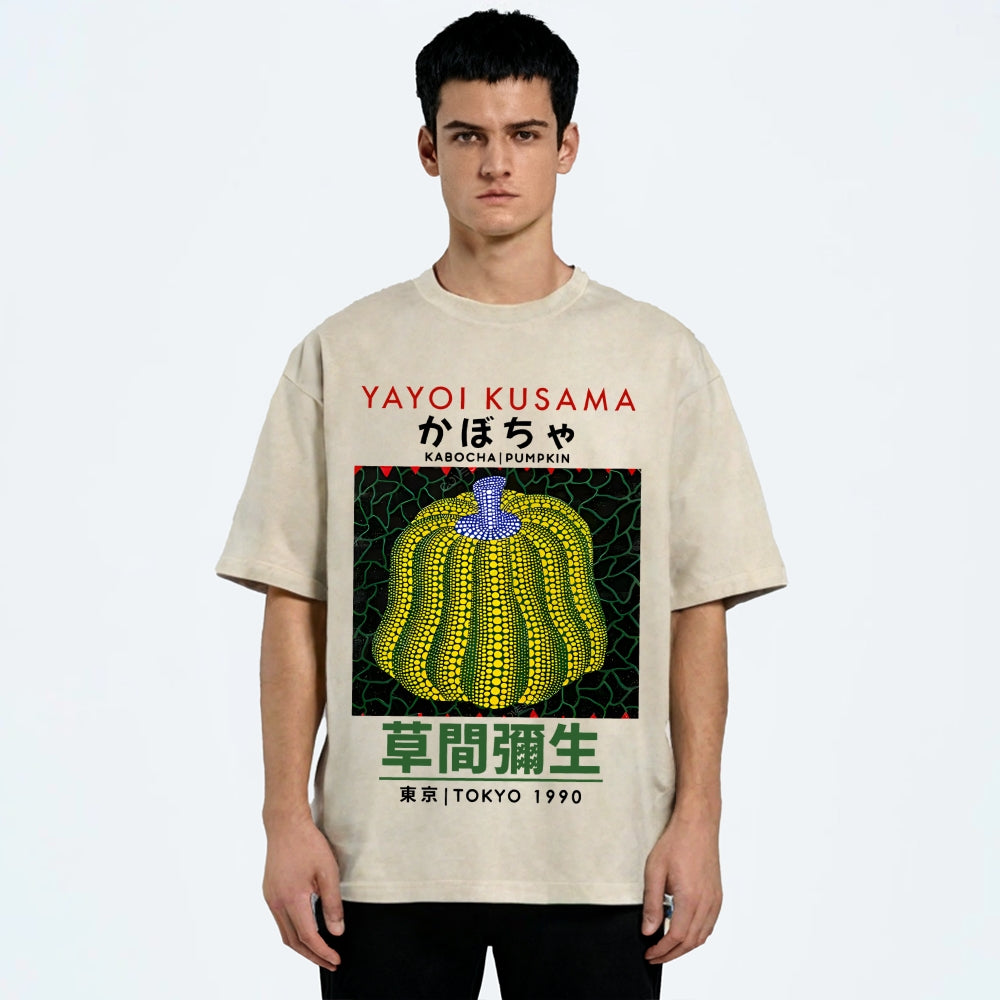 Yayoi Kusama's Pumpkin Vintage Wash Japanese Design T-Shirt