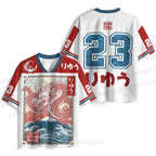 Vintage Japanese Dragon in Wave Jersey Shirts