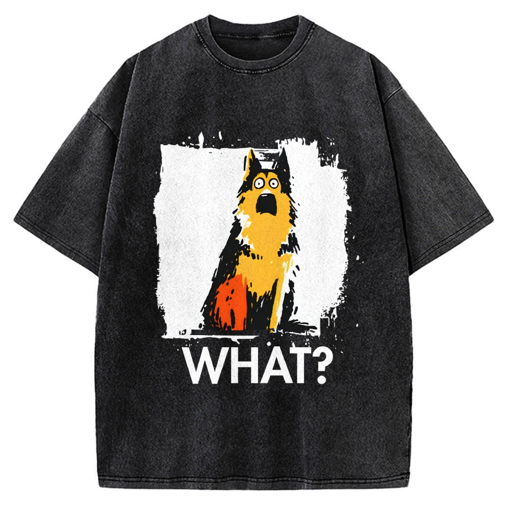 Unisex German Shepherd What Dog Printed Washed Tee