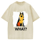 Unisex German Shepherd What Dog Printed Washed Tee