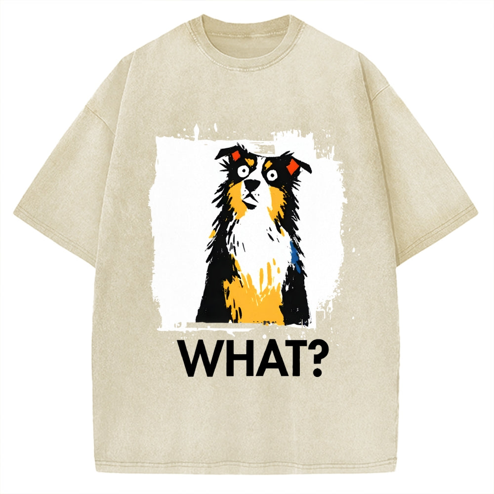 Unisex Australian Shepherd What Dog Printed Washed Tee