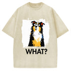 Unisex Australian Shepherd What Dog Printed Washed Tee