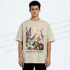 Unisex Yayoi Kusama Flowers Printed Washed Tee