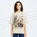 Unisex Yayoi Kusama Flowers Printed Washed Tee