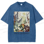 Unisex Yayoi Kusama Flowers Printed Washed Tee