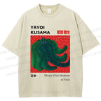 Unisex Yayoi Kusama Pumpkin Printed Washed Tee