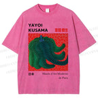 Unisex Yayoi Kusama Pumpkin Printed Washed Tee
