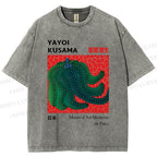 Unisex Yayoi Kusama Pumpkin Printed Washed Tee