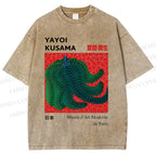 Unisex Yayoi Kusama Pumpkin Printed Washed Tee
