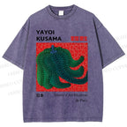 Unisex Yayoi Kusama Pumpkin Printed Washed Tee