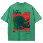 Unisex Yayoi Kusama Pumpkin Printed Washed Tee