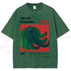 Unisex Yayoi Kusama Pumpkin Printed Washed Tee