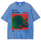 Unisex Yayoi Kusama Pumpkin Printed Washed Tee