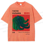 Unisex Yayoi Kusama Pumpkin Printed Washed Tee