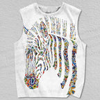 Unisex Colorful Art Zebra Printed Tank Top