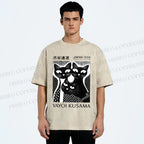Unisex Yayoi Kusama Polka Dot Cat Printed Washed Tee