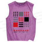 Unisex Bauhaus Geometry Printed Washed Tank Top