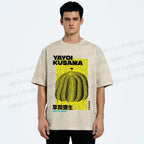 Unisex Yayoi Kusama Pumpkin Printed Washed Tee
