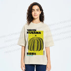 Unisex Yayoi Kusama Pumpkin Printed Washed Tee