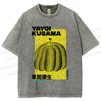 Unisex Yayoi Kusama Pumpkin Printed Washed Tee
