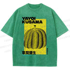 Unisex Yayoi Kusama Pumpkin Printed Washed Tee