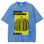 Unisex Yayoi Kusama Pumpkin Printed Washed Tee