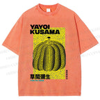 Unisex Yayoi Kusama Pumpkin Printed Washed Tee