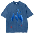 Unisex Flocks Of Great Blue Herons Printed Washed Tee