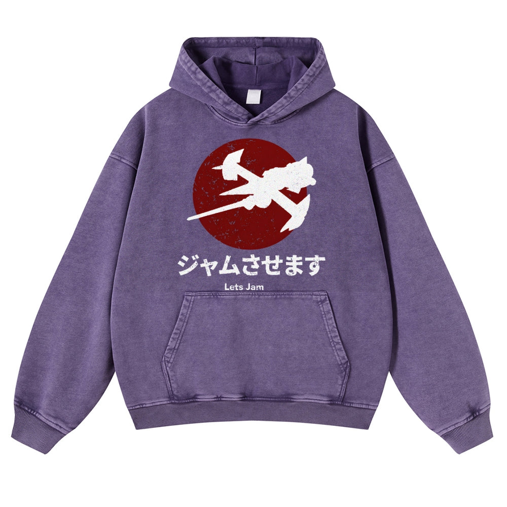Cowboy Bebop Vintage Washed Thick Cotton Hoodie