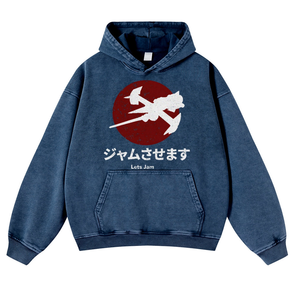 Cowboy Bebop Vintage Washed Thick Cotton Hoodie