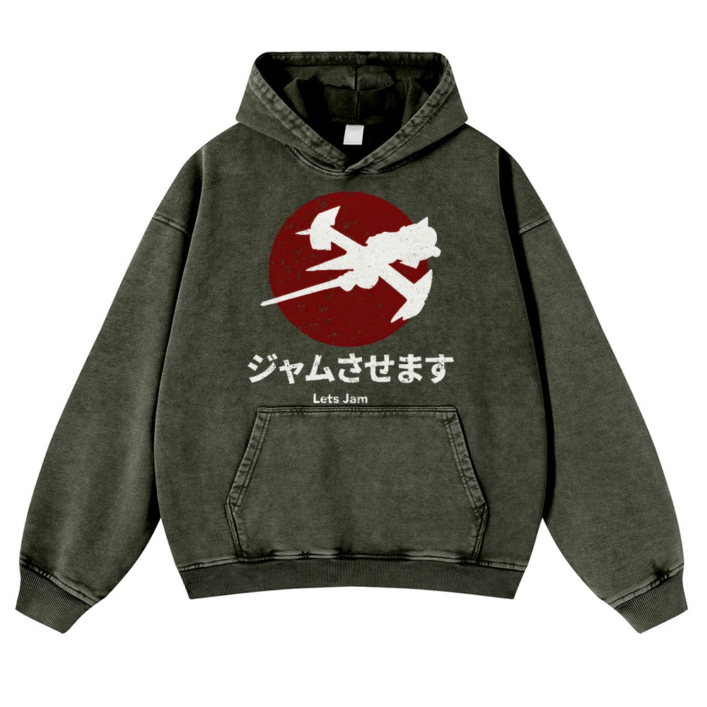 Cowboy Bebop Vintage Washed Thick Cotton Hoodie
