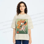 Unisex Vintage Fox Printed Washed Tee