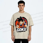 Unisex Goku Printed Washed Tee