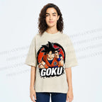 Unisex Goku Printed Washed Tee